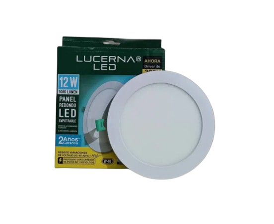 LÃ¡mpara Empotrable 12W-Redondo-17CM-6K-960L-Blanca