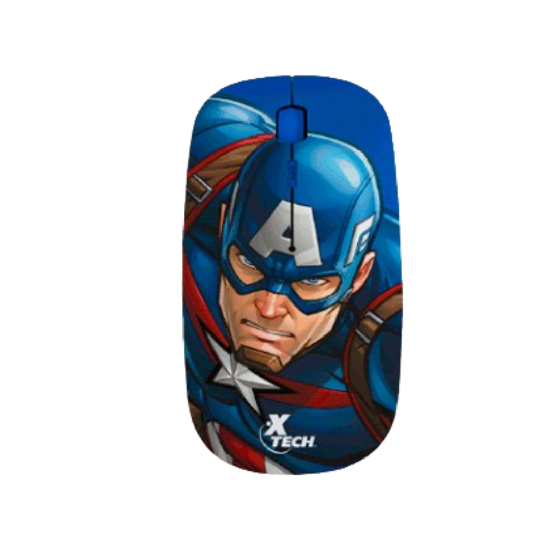 Mouse Inalámbrico Capitán América 4 Botones-Azul